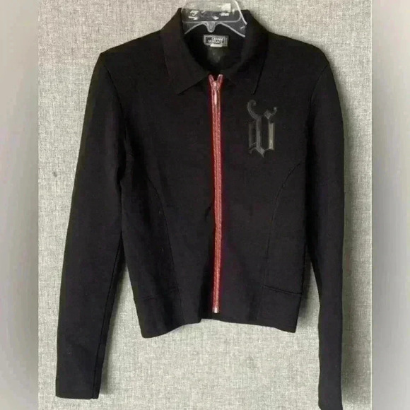 GIANNI VERSACE Sweater Back Red Full Zip Jacket Size Small - Picture 1 of 7